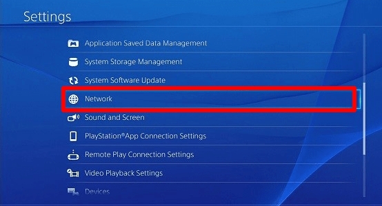 ps settings network