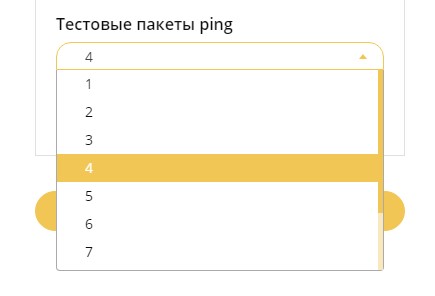Выбор количества отправляемых пакетов информации